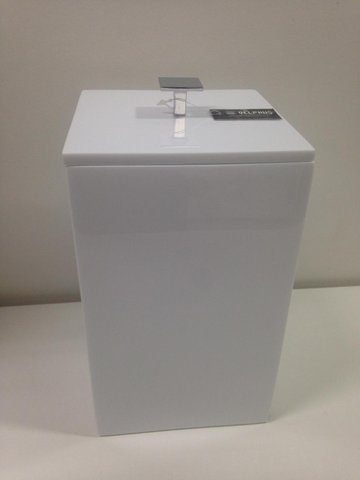 Lixeira Branca / Puxador Cromado 15x15x25 4 litros