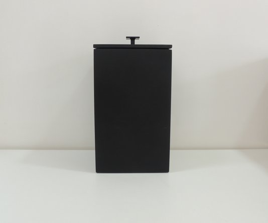 Lixeira Preto Fosco / Puxador Preto Fosco 15x15x25 4 litros