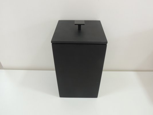 Lixeira Preto Fosco / Puxador Preto Fosco 15x15x25 4 litros