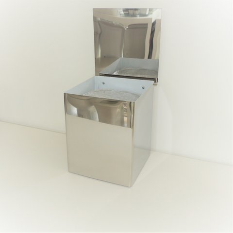 Lixeira Inox 18x18x23 Tampa Articulavel  2189