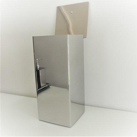 Lixeira Inox 13x13x29 Tampa Articulável 2562