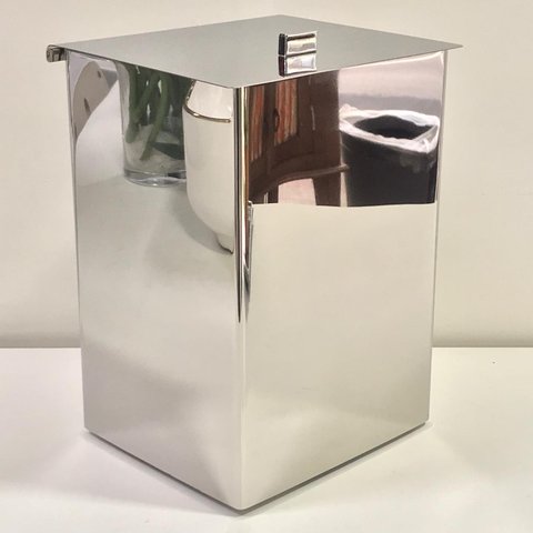 Lixeira Inox 15x18x25 Tampa Articulavel 14206