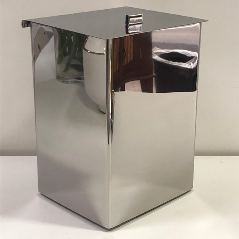 Lixeira Inox 15x18x25 Tampa Articulavel 14206