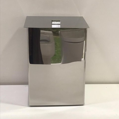 Lixeira Inox 15x18x25 Tampa Articulavel 14206