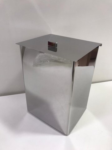 Lixeira Inox 15x18x25 Tampa Articulavel 14206