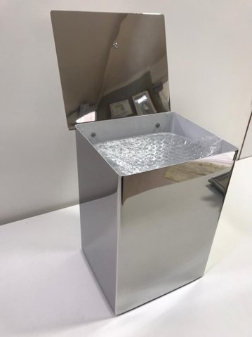 Lixeira Inox 15x18x25 Tampa Articulavel 14206