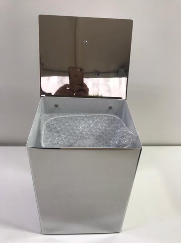 Lixeira Inox 15x18x25 Tampa Articulavel 14206