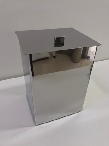 Lixeira Inox 15x18x25 Tampa Articulavel 14206
