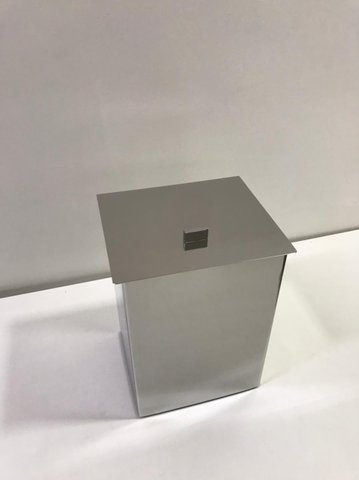 Lixeira Inox 15x18x25 Tampa Articulavel 14206