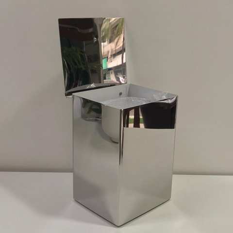 Lixeira Inox 15x18x25 Tampa Articulavel 14206