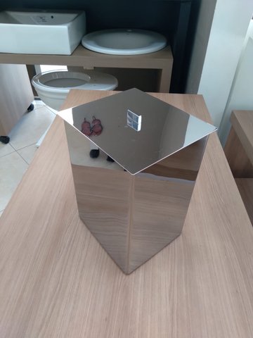 Lixeira Inox 15x18x25 Tampa Removivel 14205