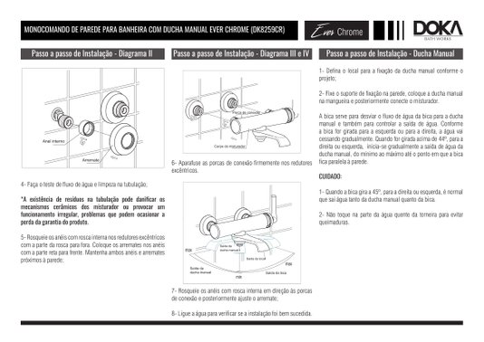 Monocomando de Parede para Banheira Ever Orb DK8259OB Doka