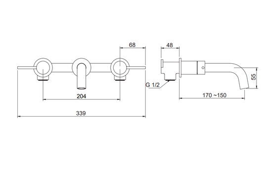 Misturador de Parede para Lavatorio Loop DK5161MW Matt White Doka