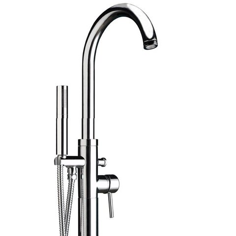 Misturador Monocomando de Piso para Banheira com ducha manual cromado