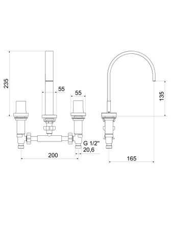 Misturador para Lavatorio 1878 C52 Axiom Slim Cromado Meber