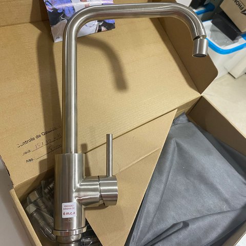 Monocomando para cozinha em aço escovado KR500 Kromma
