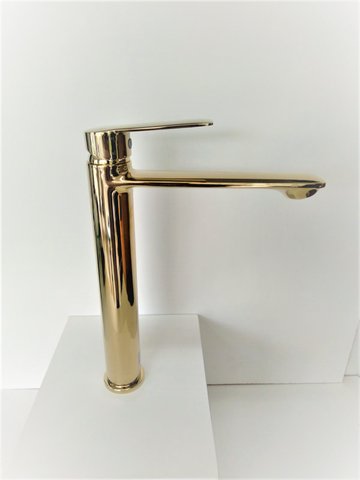 Monocomando para lavatorio Basica dourado KR659 Bica alta Kromma