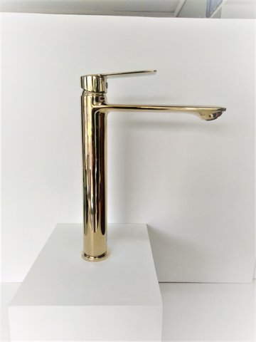 Monocomando para lavatorio Basica dourado KR659 Bica alta Kromma