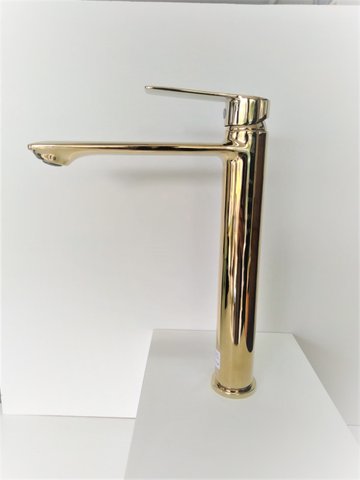 Monocomando para lavatorio Basica dourado KR659 Bica alta Kromma
