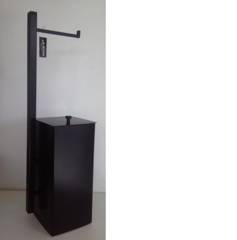 Papeleira de Chão com Lixeira Articulável Black