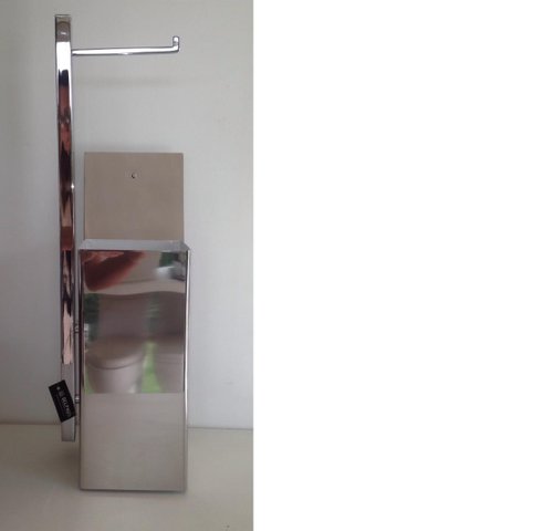 Papeleira de Chão com Lixeira Articulável Cromada