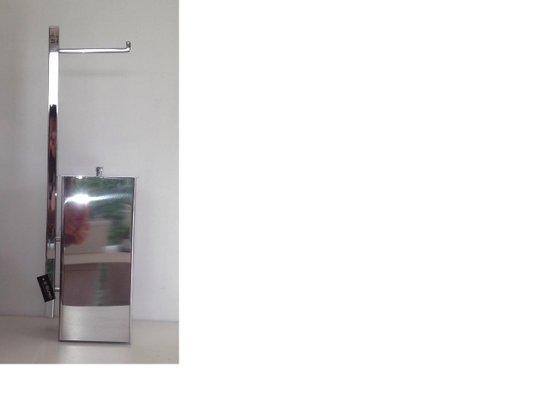 Papeleira de Chão com Lixeira Articulável Cromada