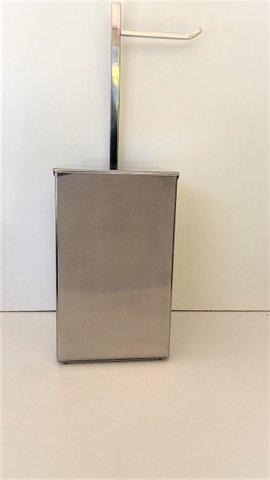 Papeleira de Chão com Lixeira Inox Polido