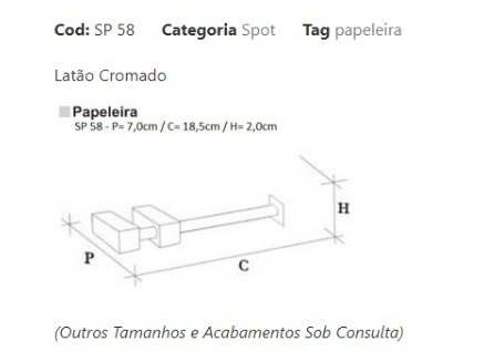 Papeleira de Parede Cromada Spot - SP058 CONY