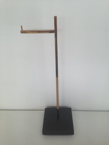 Papeleira  MQ 134 haste simples base marrom fosco/ haste red gold