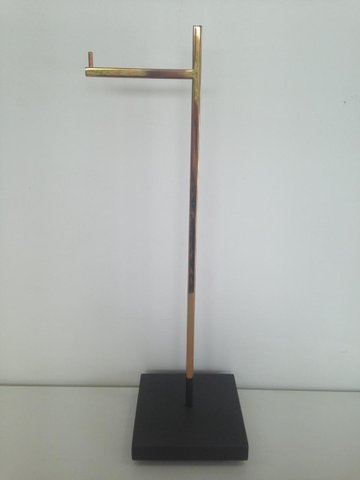 Papeleira  MQ 134 haste simples base marrom fosco/ haste red gold