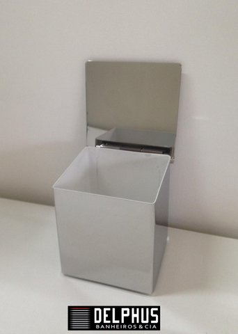 Porta Cotonete Quadrado com Swarovski Cromado