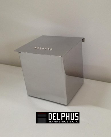Porta Cotonete Quadrado com Swarovski Cromado