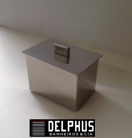 Porta Cotonete Retangular Inox Cromado 14216
