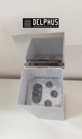 Porta Escova Dental Quadrado com Swarosvski Cromado