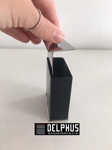 Porta Fio Dental Preto com Inox