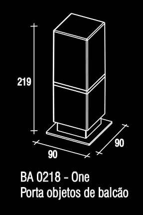 Porta Objeto de Balcão Cromo/Branco One - Zen Design BA0218.203