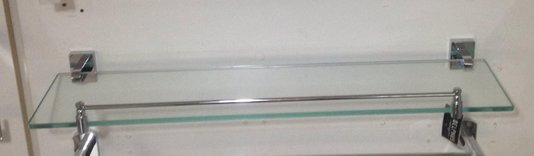 Prateleira/Porta Shampoo cromado com Vidro e Grade 60cm Quadrada 3677