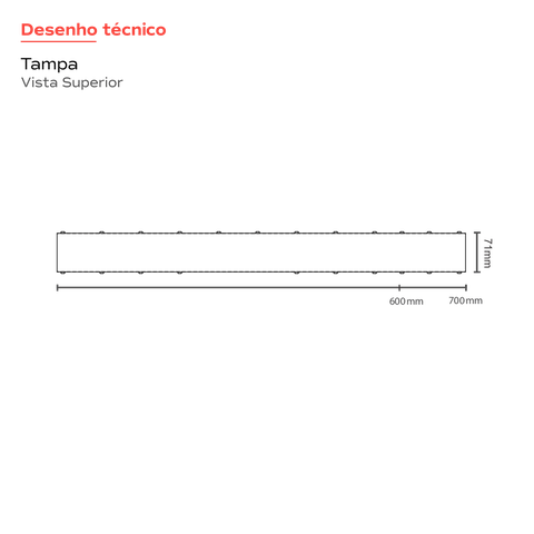 Ralo linear Smart oculto 70cm