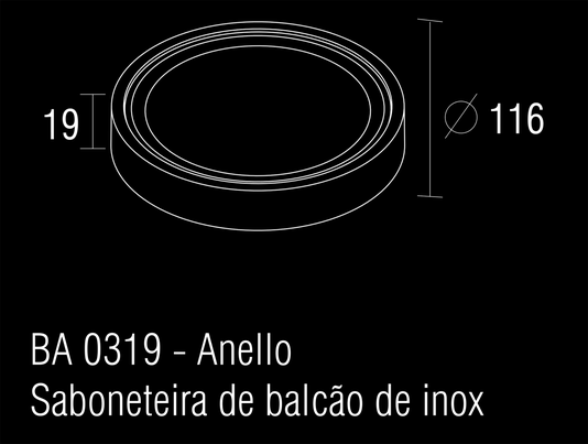 Saboneteira de balcão cromo/polido Anello BA 0319.201 Zen Design