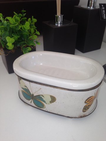 Saboneteira de Mesa Rustica 4333 modelo Borboleta