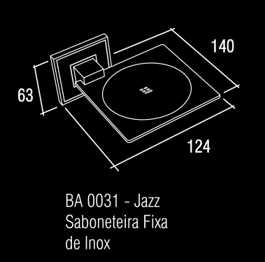 Saboneteira Fixa em Inox preto/cromo/polido Jazz BA 031.221 Zen Design