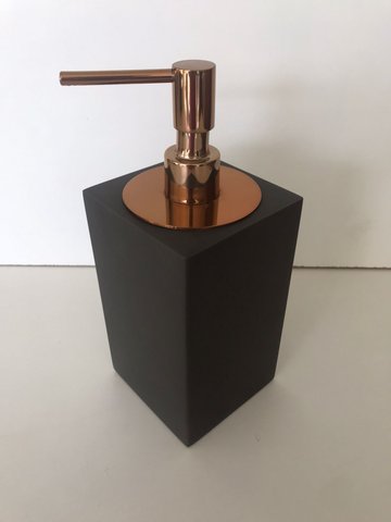 Saboneteira Liquida Marrom fosco com tampa Red Gold