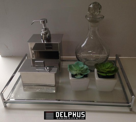 Saboneteira Liquida Retangular Inox Cromado