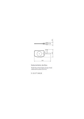 Saboneteira para box de banheiro cromado Slim Crismoe