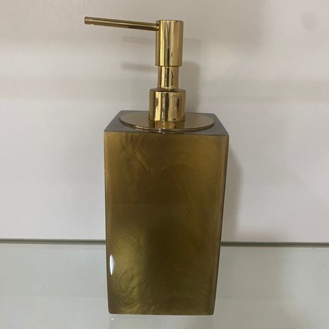 Saboneteria Liquida Dourado Escuro com tampa Gold