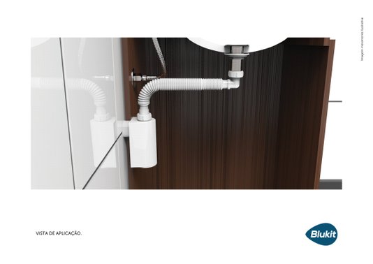 Sifão Universal de Parede com Copo 31311 Black Blukit