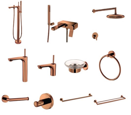 Toalheiro Duplo de Parede Moove Rose Gold Doka