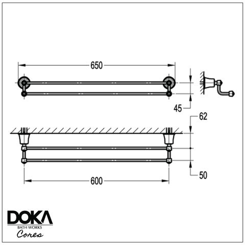 Toalheiro Duplo Ever Orb Doka