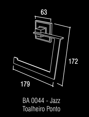 Toalheiro ponto de rosto dourado Jazz BA 44.955 Zen Design