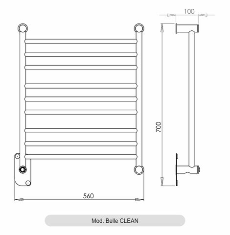 Toalheiro Termico Conceito Belle Inox Aquece Metais